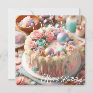 Happy Birthday Flat Kaart voor kleine prinsessen