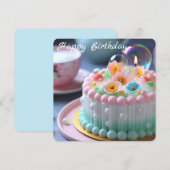 Happy Birthday Flat Kaart voor kleine prinsessen (Voorkant / Achterkant)