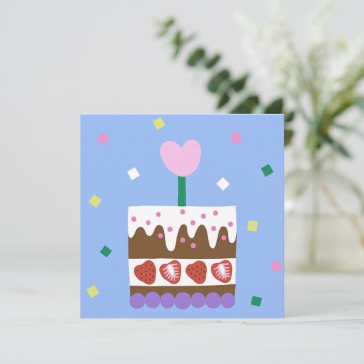 HAPPY BIRTHDAY Flat Note Card Bedankkaart (Staand voorkant)