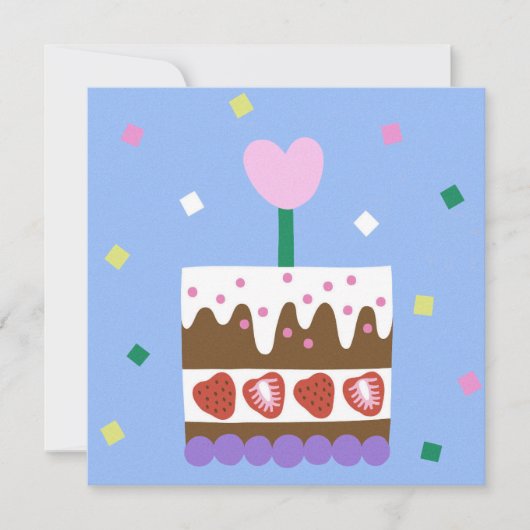 HAPPY BIRTHDAY Flat Note Card Bedankkaart (Voorkant)