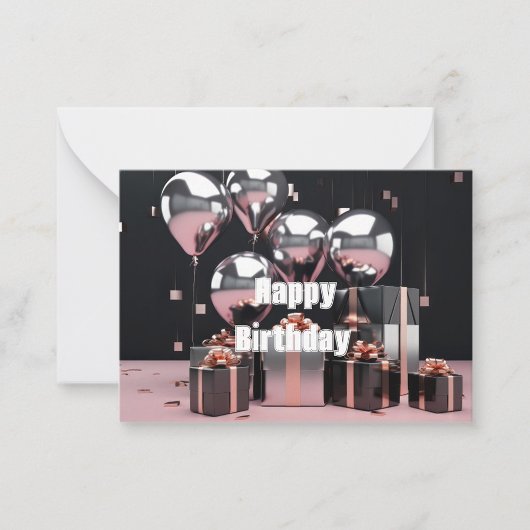 Happy Birthday Flat Note Card Notitiekaartje
