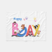 Happy Birthday Fleece Blanket Baby Beren Deken (Voorkant (Horizontaal))