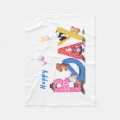 Happy Birthday Fleece Blanket Baby Beren Deken (Voorkant)