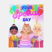 Happy Birthday Fleece Blanket Deken (Voorkant)