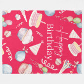 Happy Birthday Fleece Deken (Voorkant (Horizontaal))