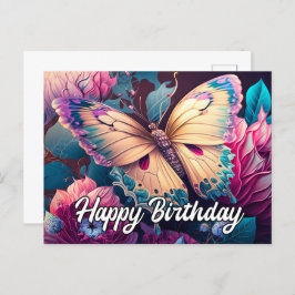 Happy Birthday Floating Butterfly Design Feestdagenkaart