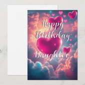 Happy Birthday Floating Hearts Verjaardag Kaart (Voorkant / Achterkant)