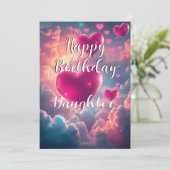 Happy Birthday Floating Hearts Verjaardag Kaart (Staand voorkant)