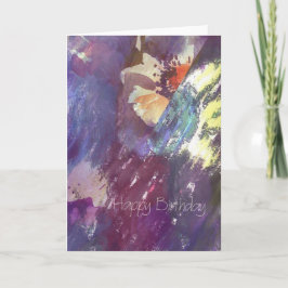 Happy Birthday Floral Abstract Kaart
