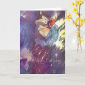 Happy Birthday Floral Abstract Kaart (Gele Bloem)