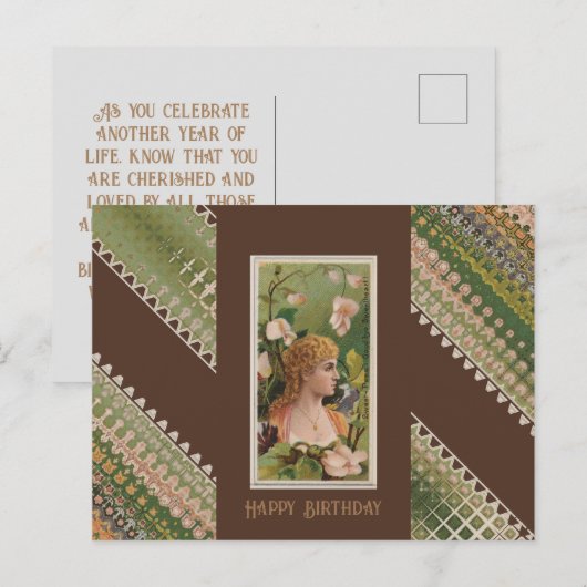 Happy Birthday Floral Beauties Briefkaart (Voorkant / Achterkant)