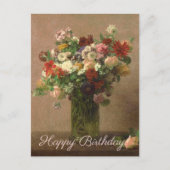 Happy Birthday - Floral Bouquet | Franse kunst Briefkaart (Voorkant)