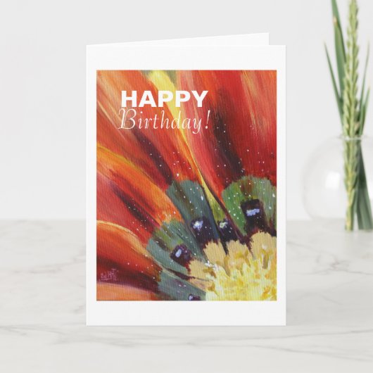 Happy Birthday Floral Briefkaart (Voorkant)