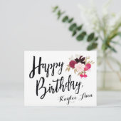 Happy Birthday Floral Briefkaart voor haar (Staand voorkant)