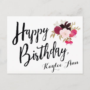 Happy Birthday Floral Briefkaart voor haar