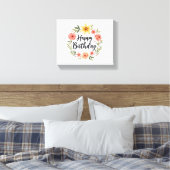 Happy Birthday Floral Canvas Afdruk (Insitu (Slaapkamer))