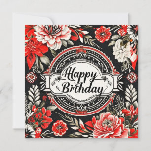 Happy Birthday Floral Card Feestdagenkaart