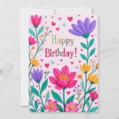 Happy Birthday Floral Card Kaart