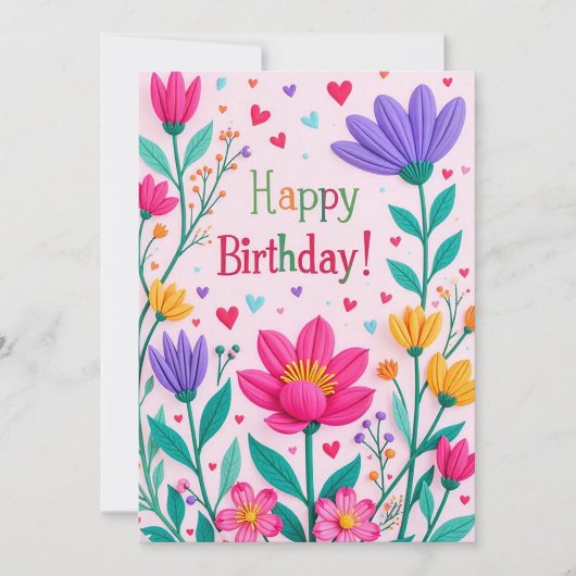 Happy Birthday Floral Card Kaart