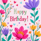 Happy Birthday Floral Card Kaart