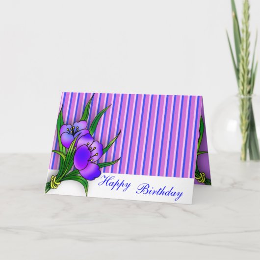 Happy Birthday Floral Card Kaart (Voorkant)
