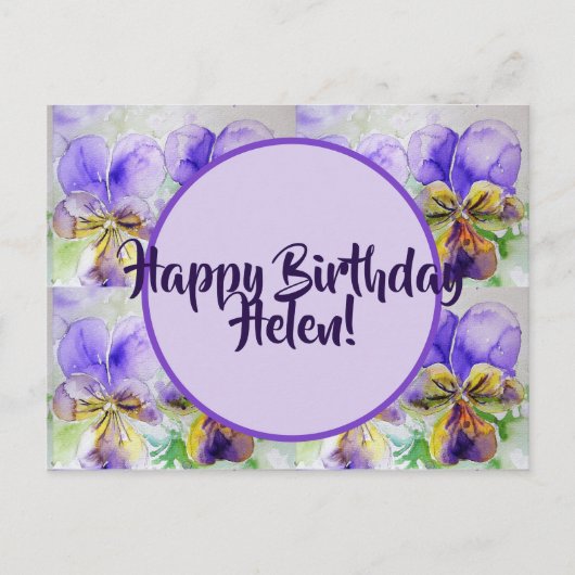 Happy Birthday floral dames Name Briefkaart Card (Voorkant)