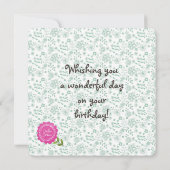 Happy Birthday Floral Flowers | WENSKAART Kaart (Achterkant)