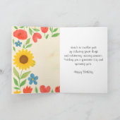 Happy Birthday Floral For Her Greeting Card Kaart (Binnen)
