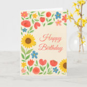 Happy Birthday Floral For Her Greeting Card Kaart (Gele Bloem)
