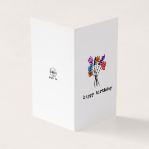 Happy Birthday Floral Gevouwen Kaart Pack
