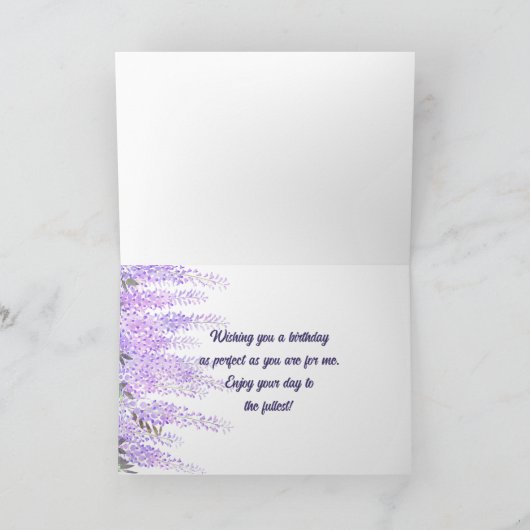 Happy Birthday Floral Gevouwen Vakantie Kaart (Binnen)