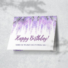 Happy Birthday Floral Gevouwen Vakantie Kaart