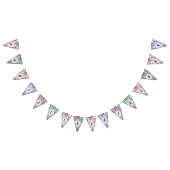 Happy Birthday Floral Girls Name Party Bunting Vlaggetjes (Alle)