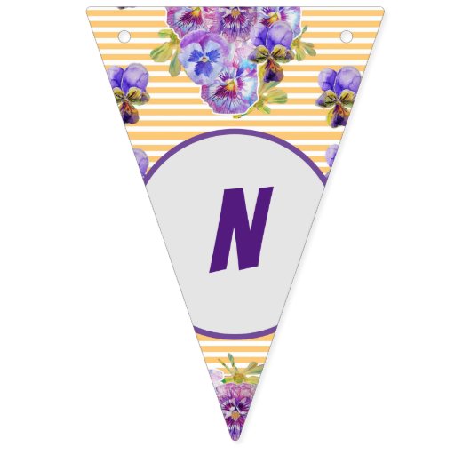 Happy Birthday Floral Girls Name Party Bunting Vlaggetjes (Derde vlag)