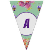 Happy Birthday Floral Girls Name Party Bunting Vlaggetjes (Tweede vlag)