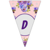 Happy Birthday Floral Girls Name Party Bunting Vlaggetjes (Eerste vlag)