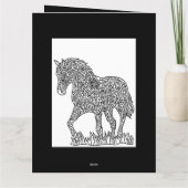 Happy Birthday Floral Horse Adult Kleurplaat Kaart (Achterkant)