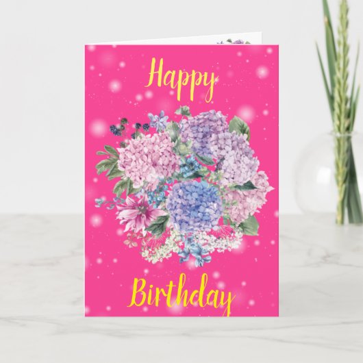 Happy Birthday Floral Kaart (Voorkant)