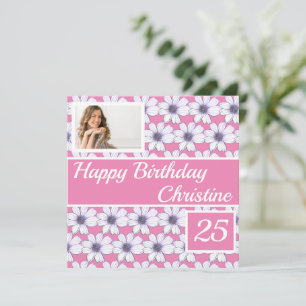 Happy Birthday Floral ontwerp Aangepaste kaart
