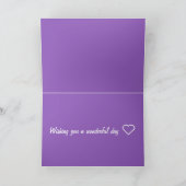 Happy Birthday Floral Paars Kaart (Binnen)