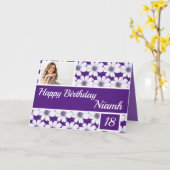 Happy Birthday Floral Paars Kaart (Gele Bloem)