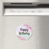Happy Birthday  Floral  Pastel Magnet (Insitu (Vaatwasser))