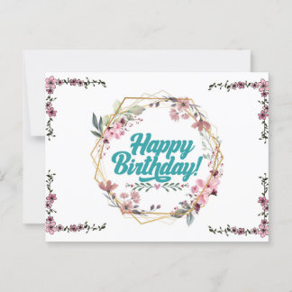 Happy birthday floral themed Postcard Briefkaart