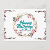 Happy birthday floral themed Postcard Briefkaart (Voorkant)