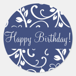 Happy Birthday Floral Vine Envelope Sticker Seal