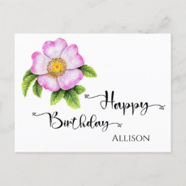 Happy Birthday Floral Waterverf Briefkaart