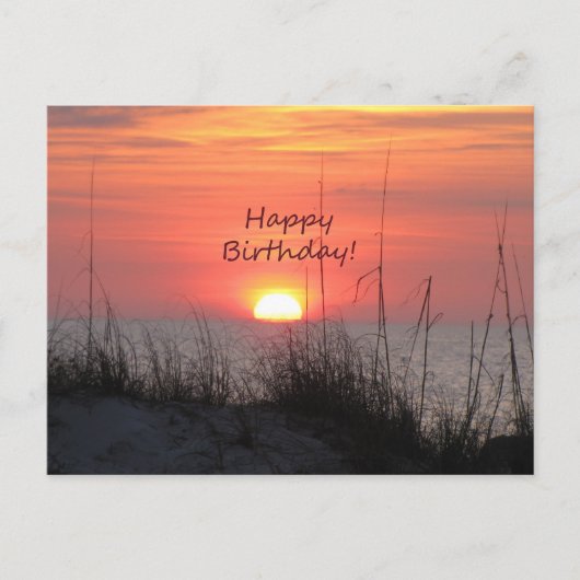 Happy Birthday Florida Oranje zonsondergang Briefkaart (Voorkant)