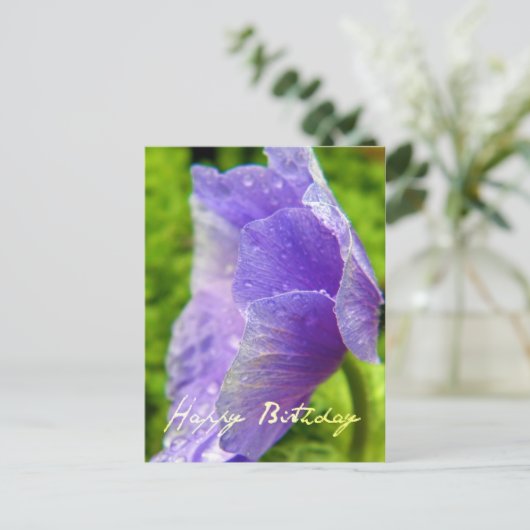 Happy Birthday Flower Briefkaart (Staand voorkant)