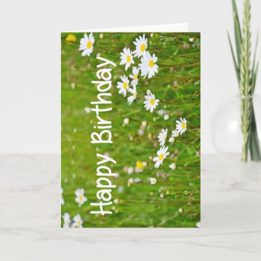 Happy Birthday flower card Daisy Kaart (Voorkant)