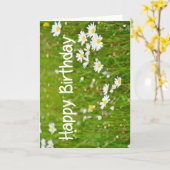 Happy Birthday flower card Daisy Kaart (Gele Bloem)